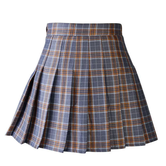 "PLEATED PLAID" SKIRT