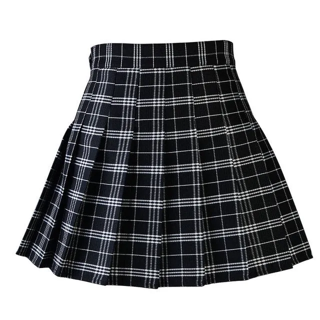 "PLEATED PLAID" SKIRT