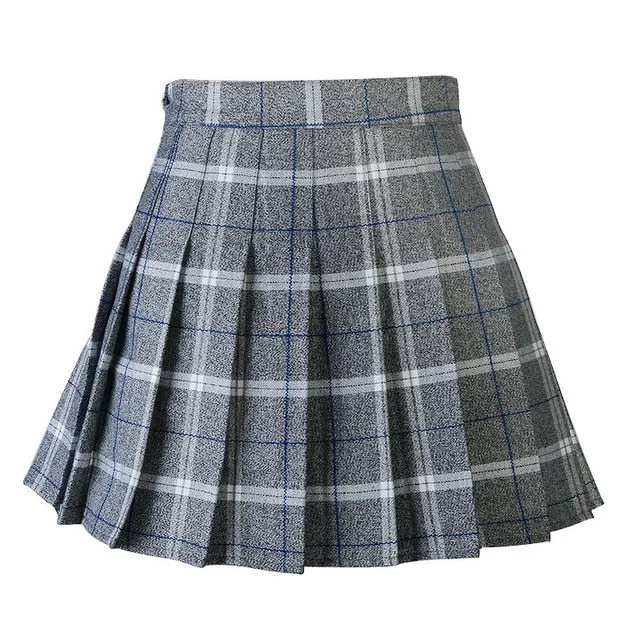 "PLEATED PLAID" SKIRT