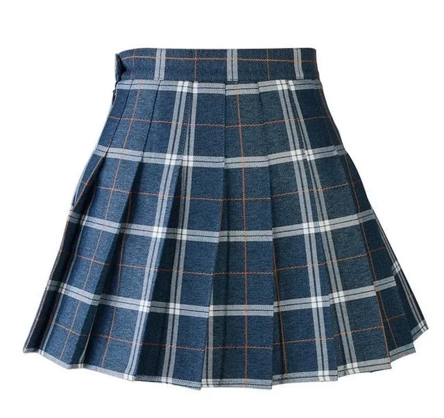 "PLEATED PLAID" SKIRT