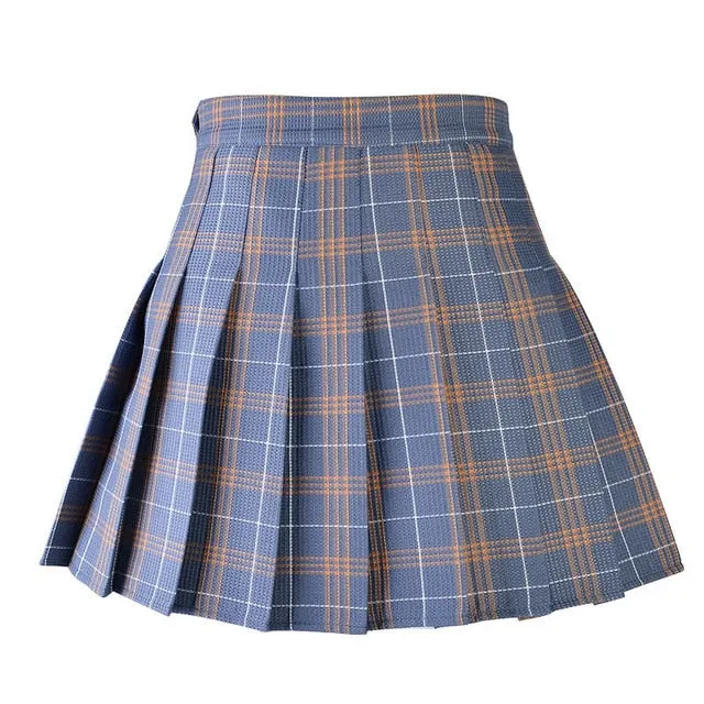 "PLEATED PLAID" SKIRT