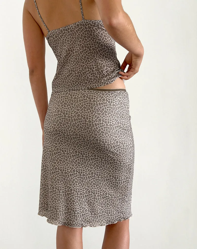 Rajuli Midi Skirt in Dainty Leopard Light Brown