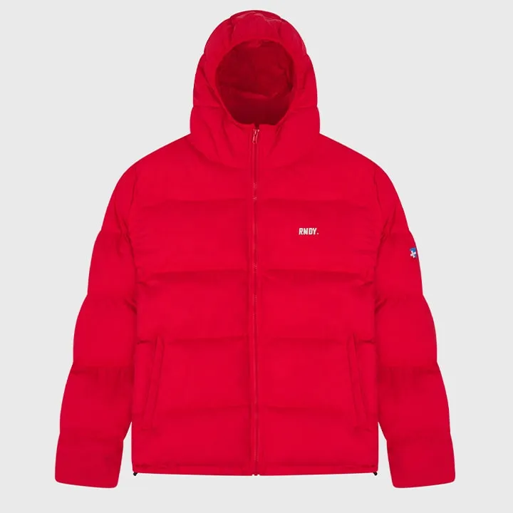 Red Hooded Puffer Jacket