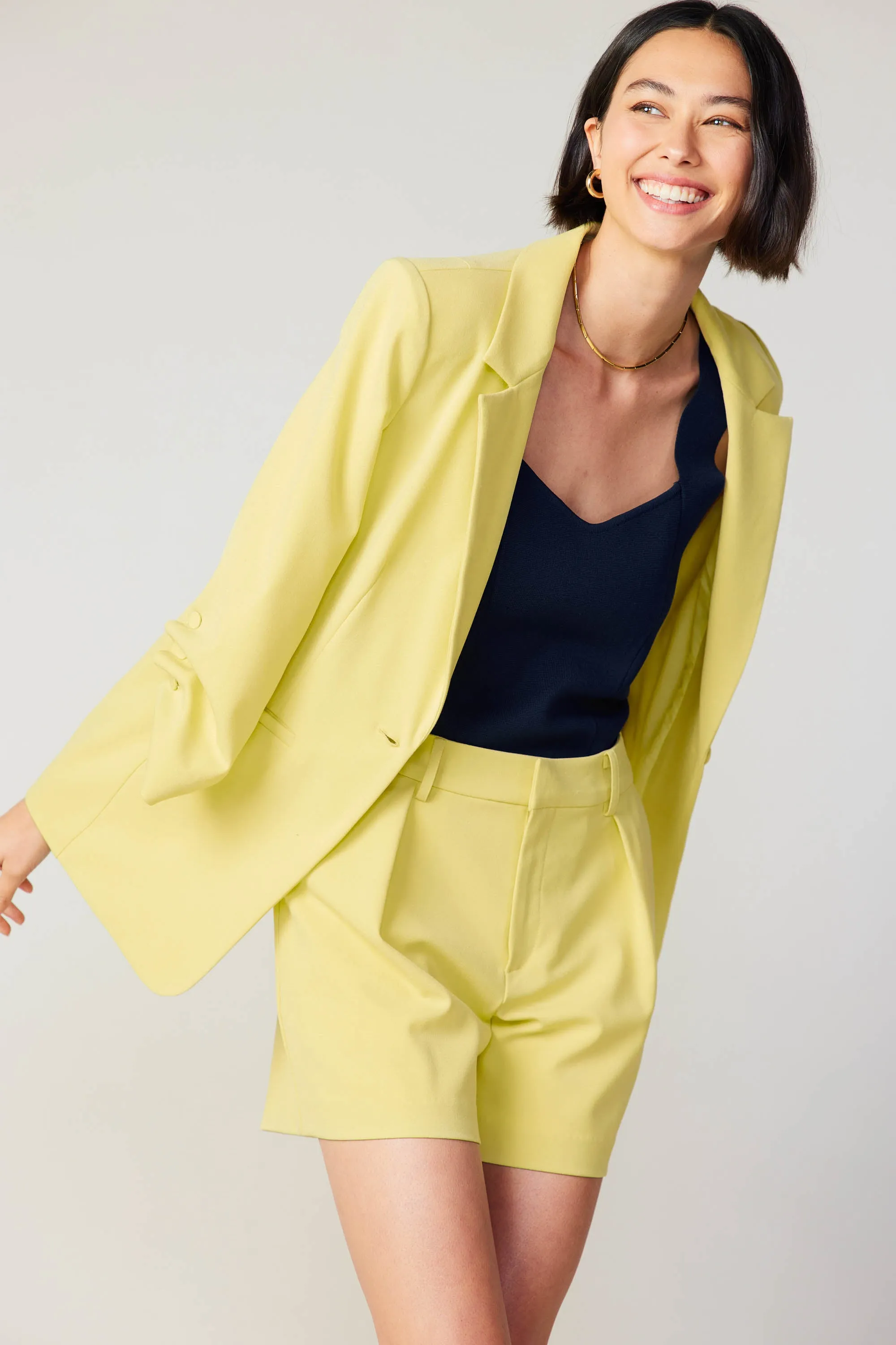 Ruched Sleeve Blazer