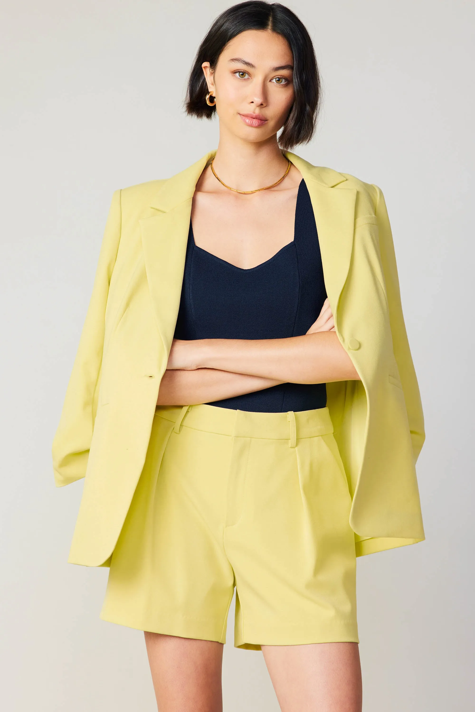 Ruched Sleeve Blazer