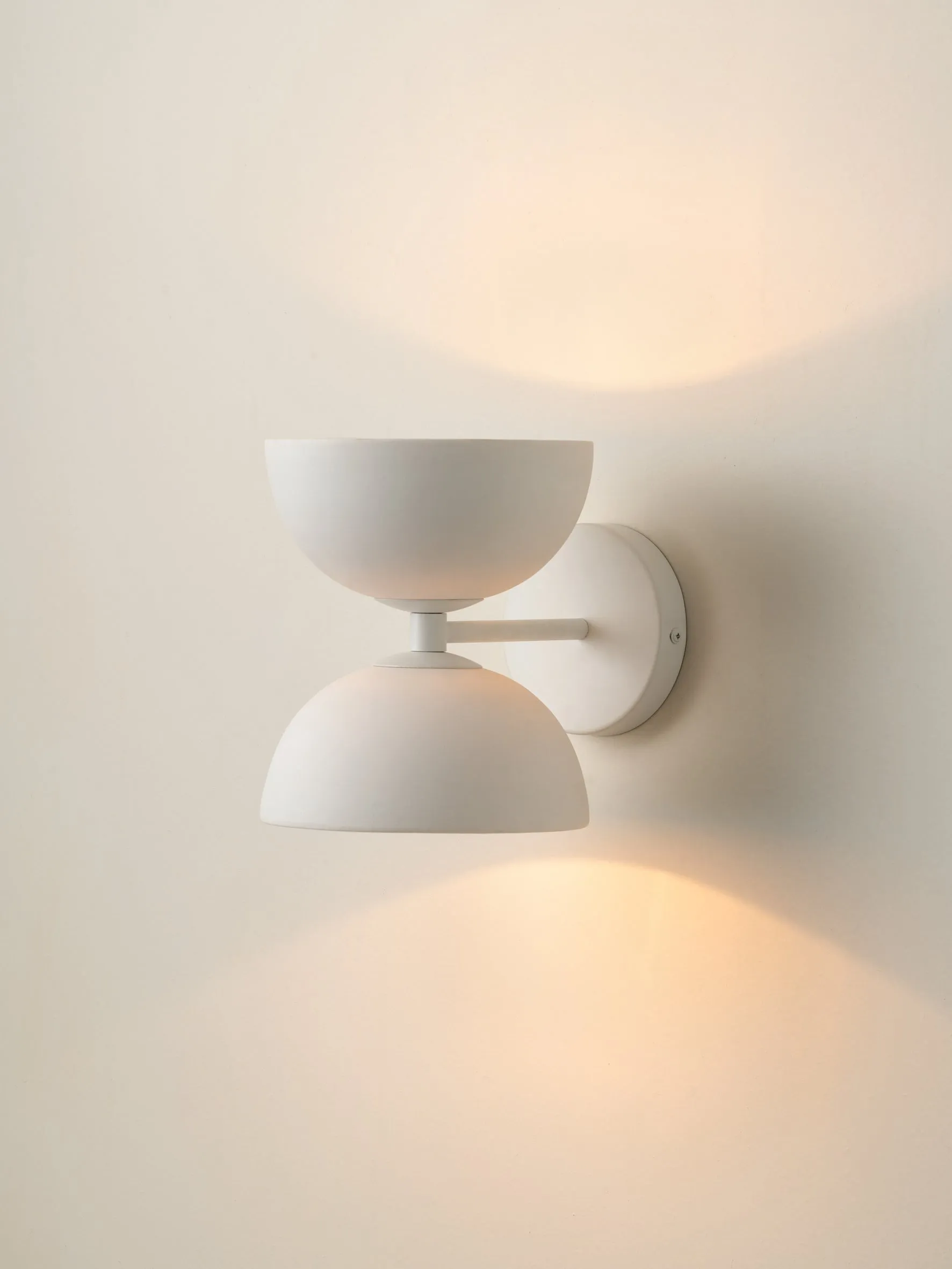 Ruzo - 2 light warm white and porcelain wall light