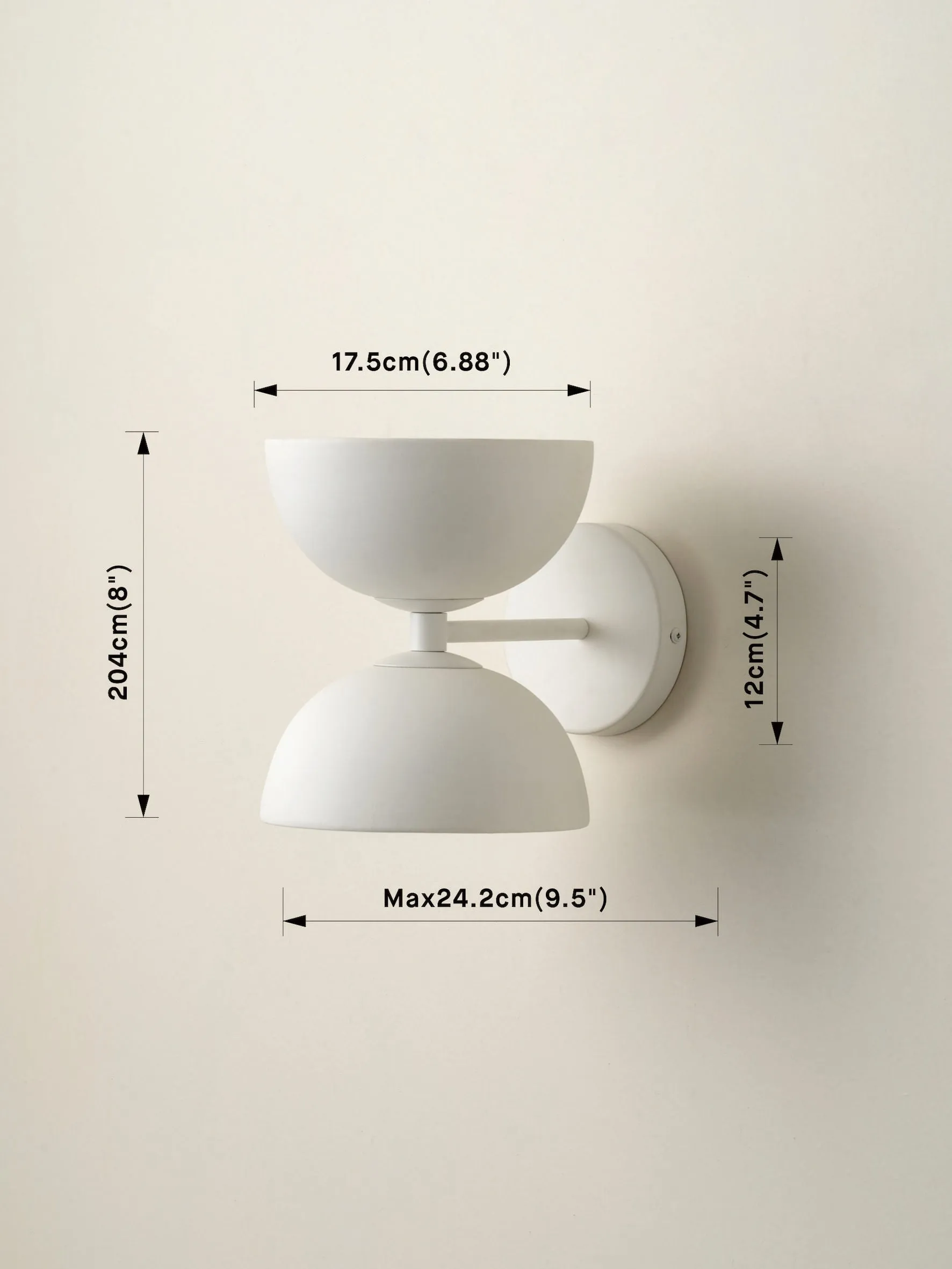 Ruzo - 2 light warm white and porcelain wall light