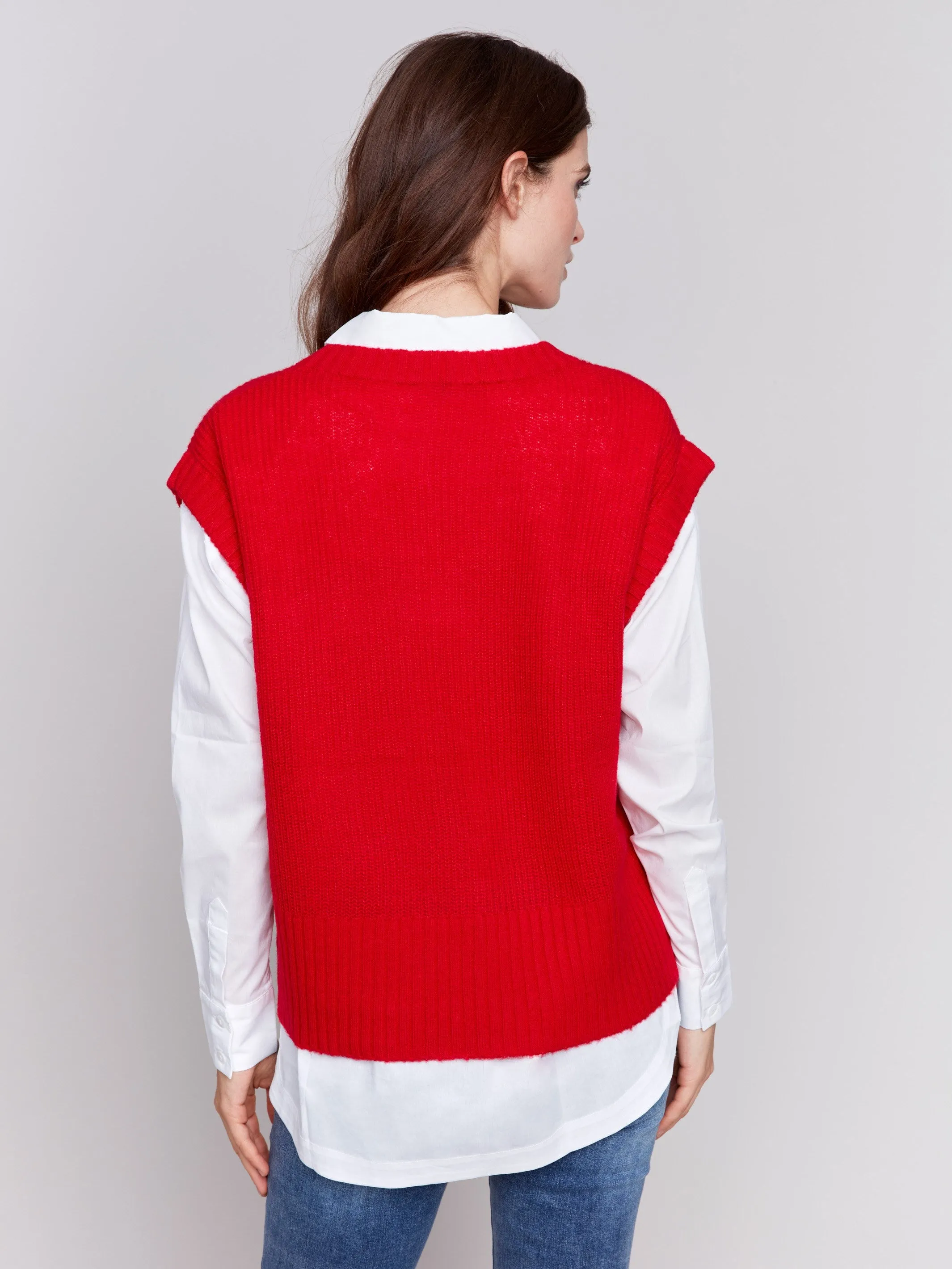 Soft Touch Sweater Vest - Cranberry