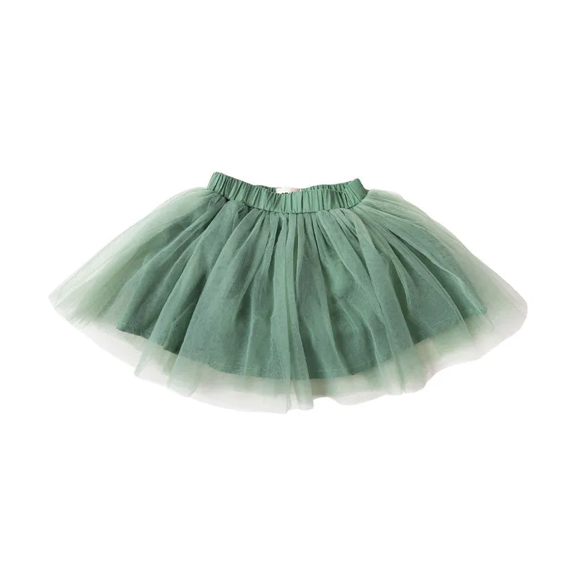 Soft Tulle Tutu Skirt with Wide Elastic Waist Band - Apple