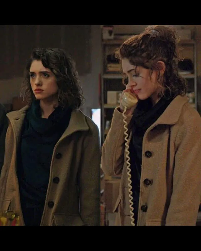 Stranger Things Natalia Dyer Brown Coat S04