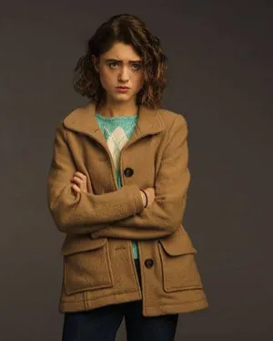 Stranger Things Natalia Dyer Brown Coat S04