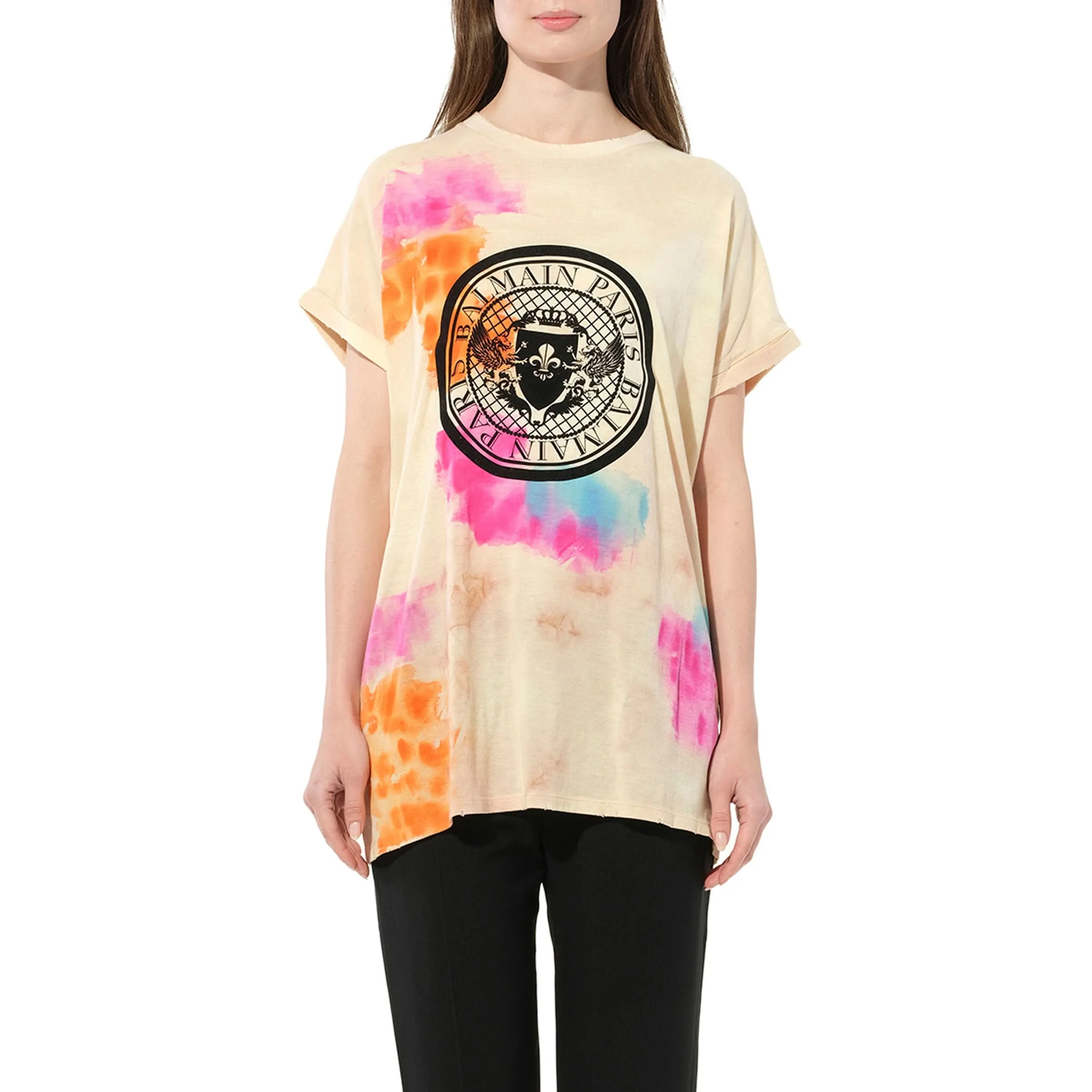 Tie-Dye Crest T-Shirt in Multicolor