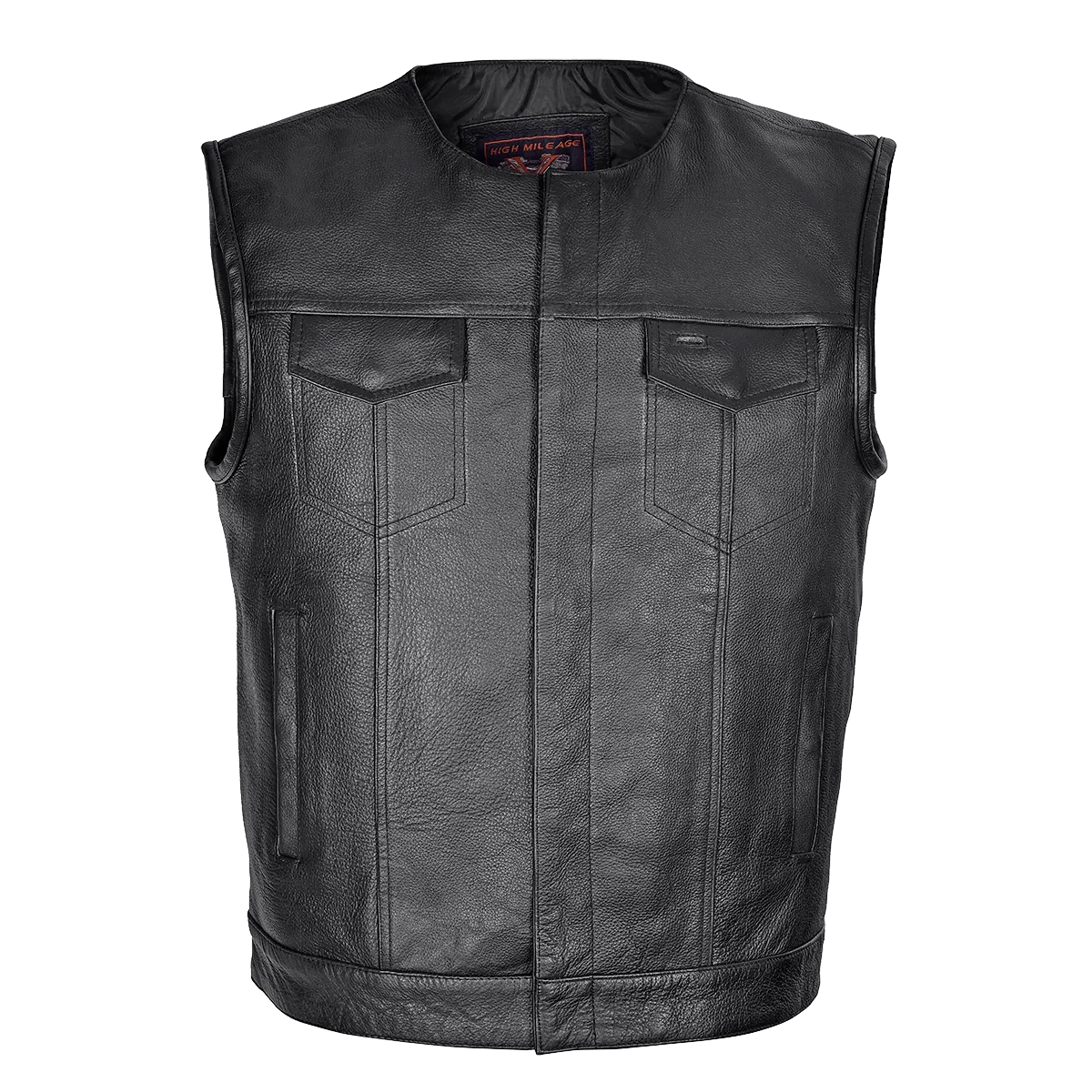 VL919 Men's Leather Club Vest with Quick Access Gun Pocket