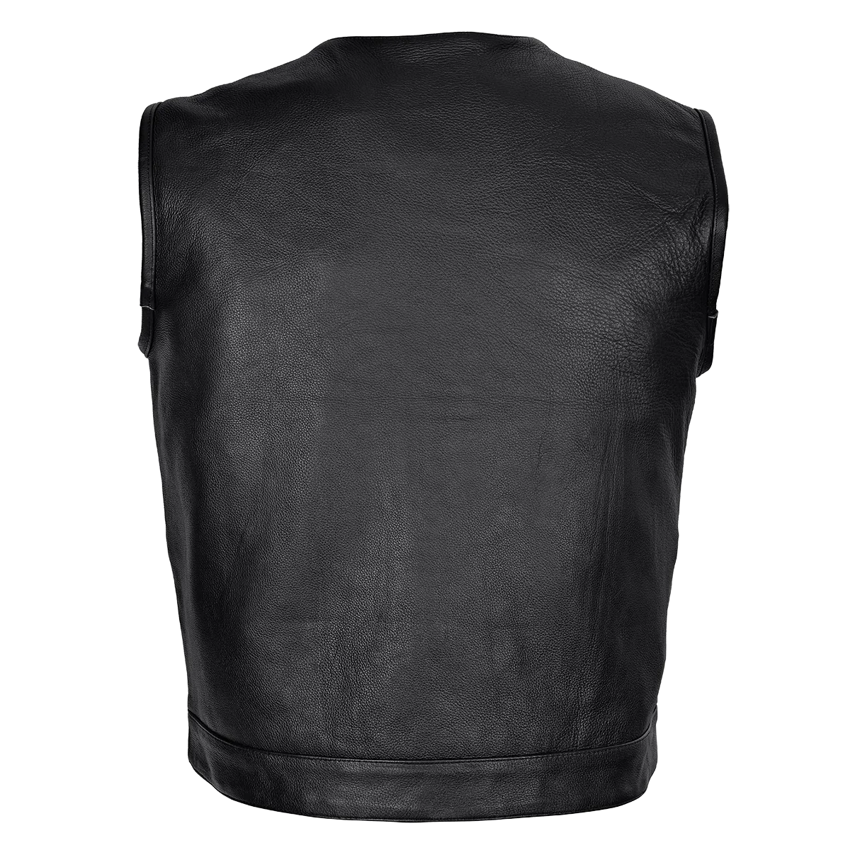 VL919 Men's Leather Club Vest with Quick Access Gun Pocket