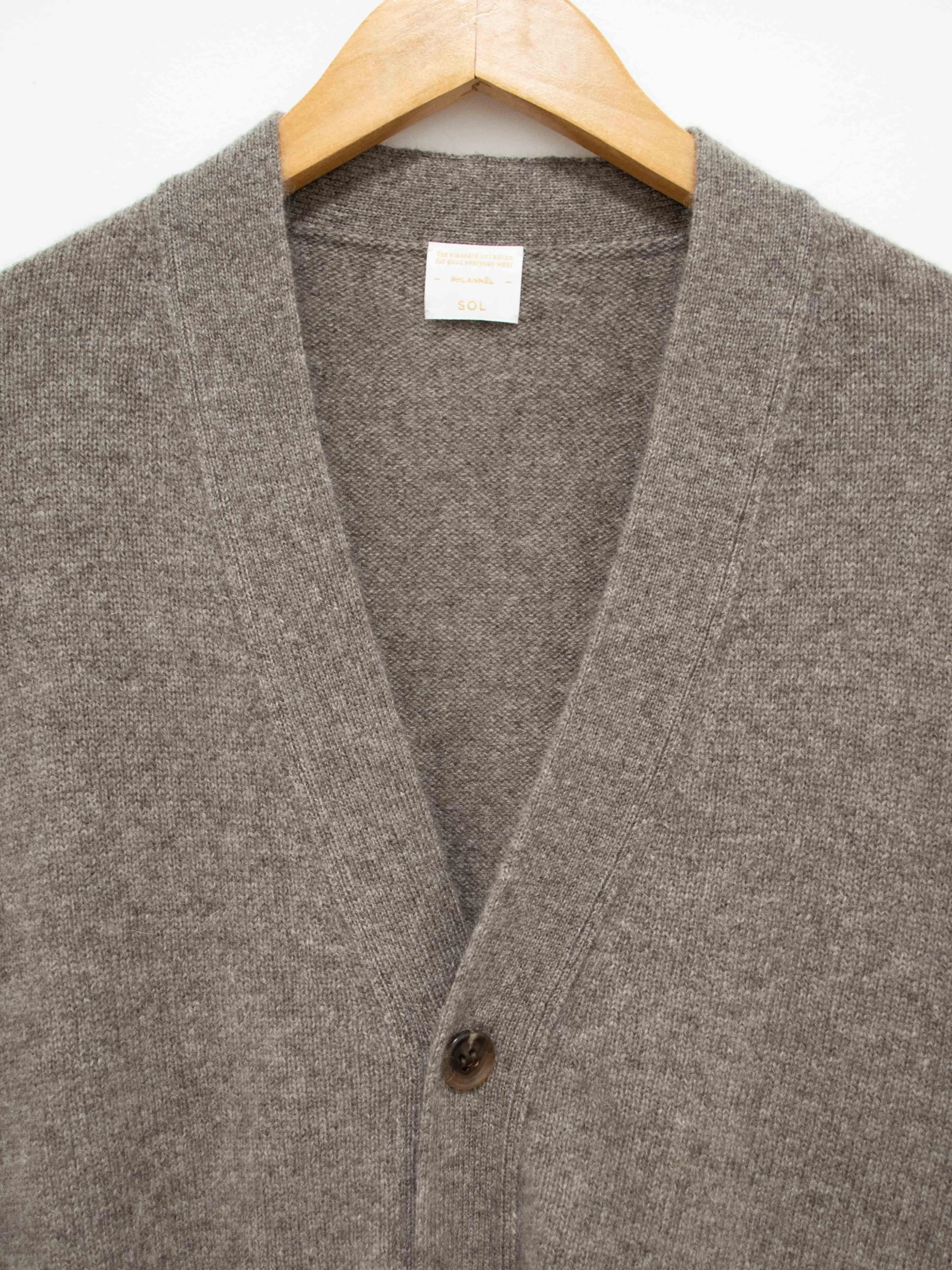 Wool Yak Guernsey Cardigan - Greige