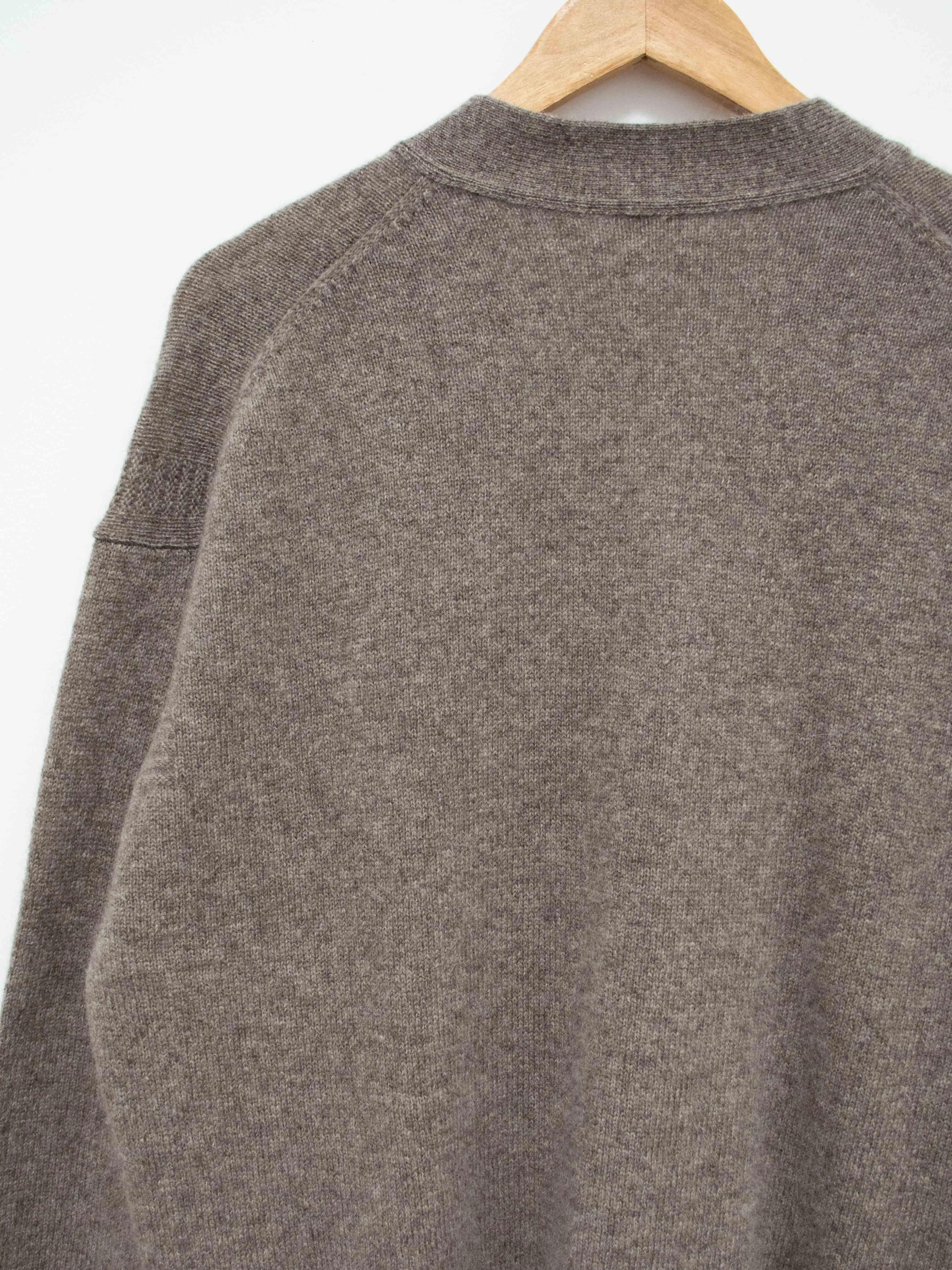 Wool Yak Guernsey Cardigan - Greige